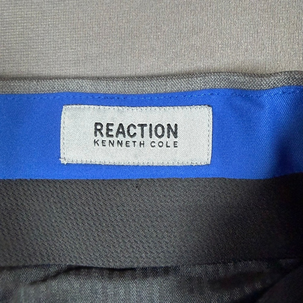 Kenneth Cole Reaction Techni-Cole Mens 36x30 Grey Crosshatch Dress Pants Busines - Picture 5 of 8